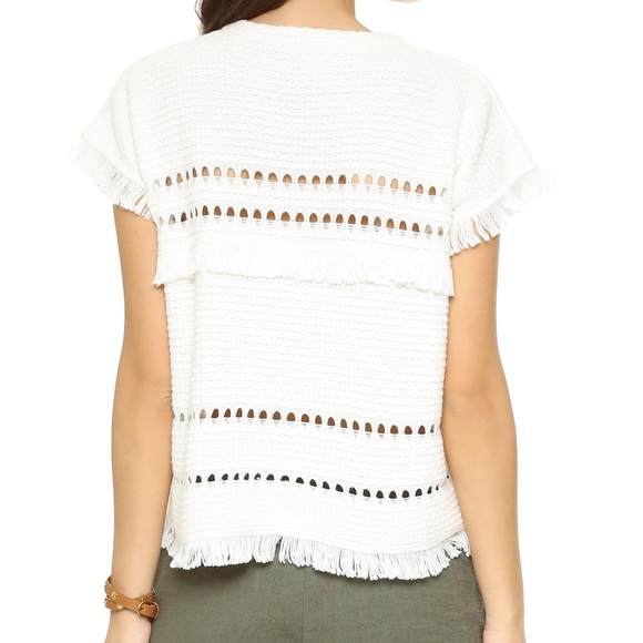 Madewell Short Sleeve Fringe Sweater S - Picture 5 of 6